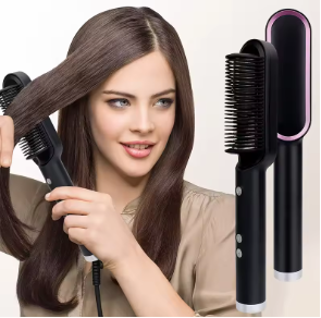 StraightPro™ - Shiny Ion Straightener Achieve sleek, glossy hair effortlessly with this versatile heated comb for a radiant, polished look.