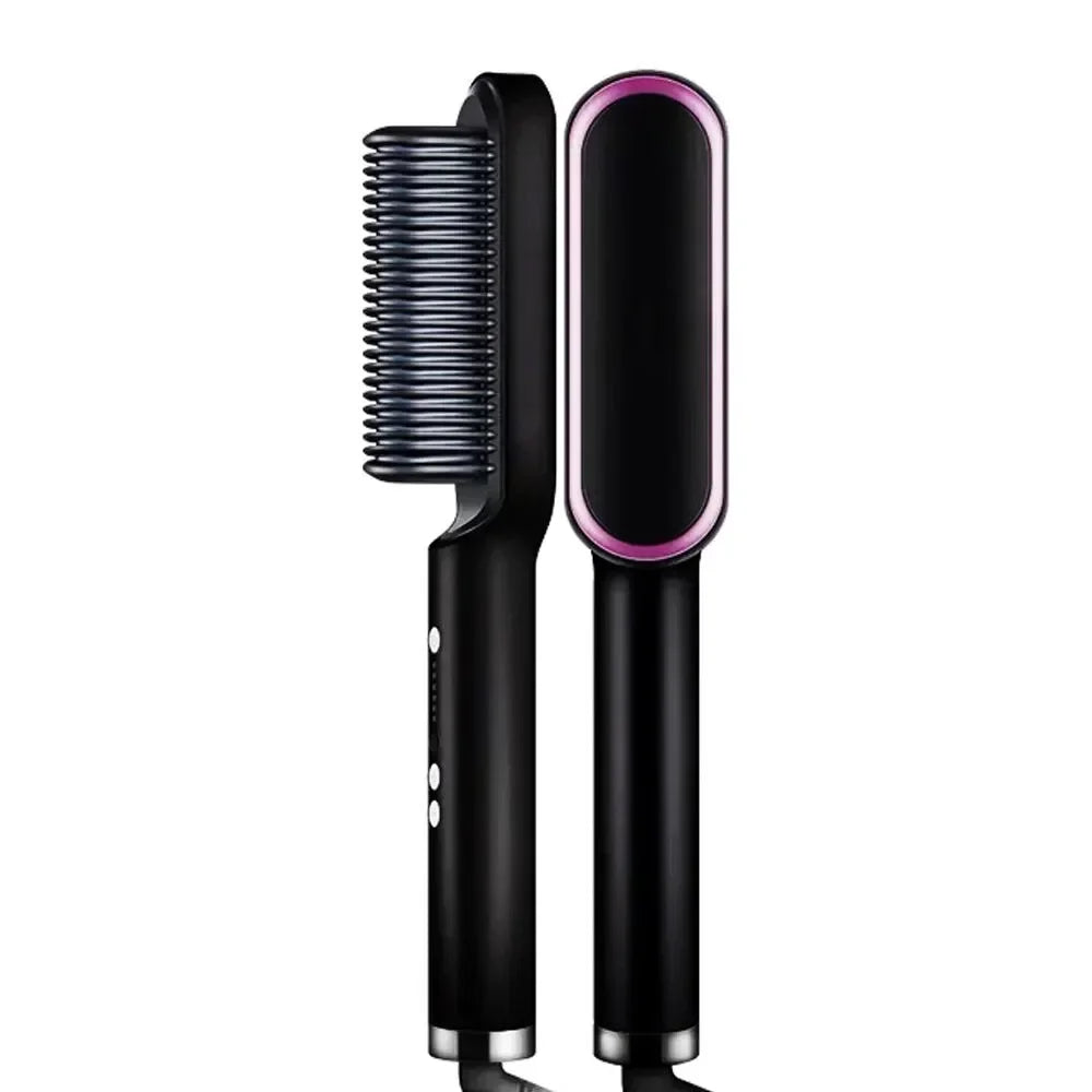 StraightPro™ - Shiny Ion Straightener Achieve sleek, glossy hair effortlessly with this versatile heated comb for a radiant, polished look.